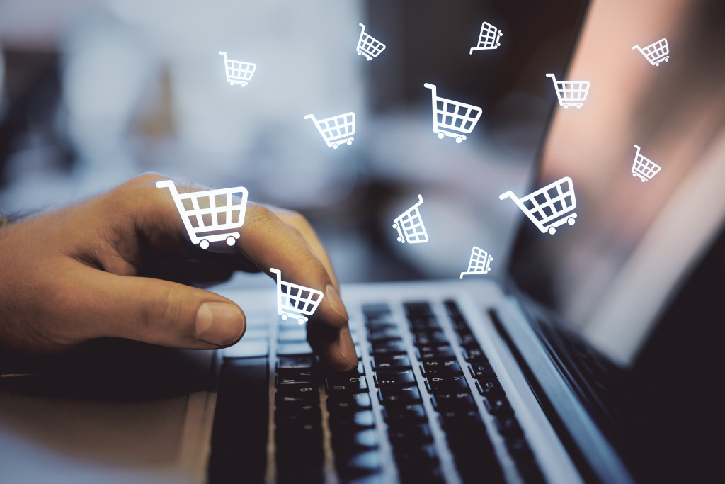 Concept of e-commerce, shopping online